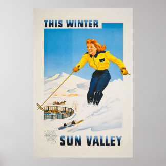 Póster Poster de Viajes del Valle del Sol Idaho