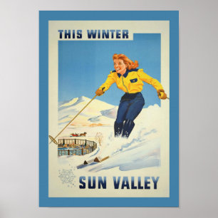 Póster Poster de Viajes del Valle del Sol Idaho
