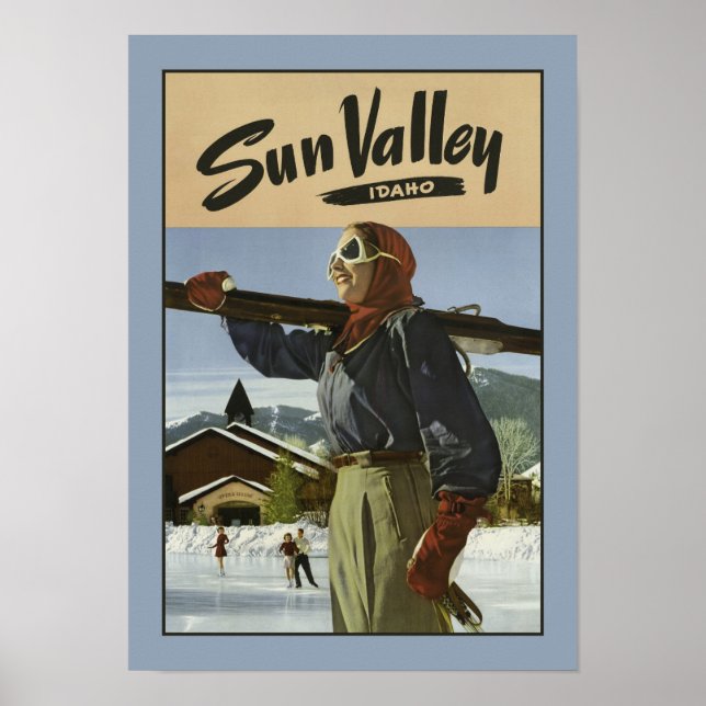 Póster Poster de Viajes del Valle del Sol Idaho (Frente)