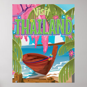 Póster Poster de viajes divertidos en Tailandia