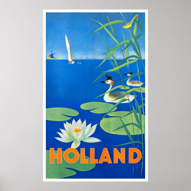 Póster Poster de viajes Holland Vintage restaurado (Frente)
