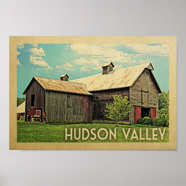 Póster Poster de Viajes Hudson Valley Barn Vintage (Frente)