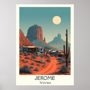 Póster Poster de viajes Jerome Arizona Vintage Retro Gh