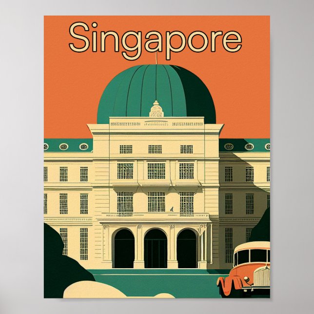 Póster Poster de Viajes Minimalistas de Singapur (Frente)
