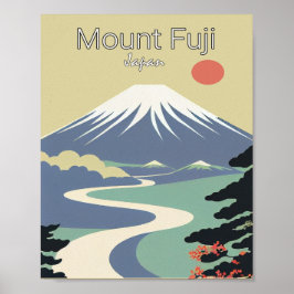Póster Poster de Viajes Minimalistas del Monte Fuji