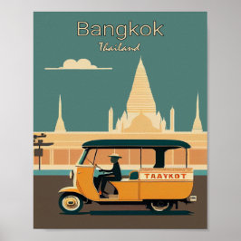 Póster Poster de viajes Minimalistas en Bangkok Tailandia