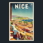 Póster Poster de viajes Nice France Vintage<br><div class="desc">Poster de viajes Nice France Vintage</div>