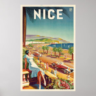 Póster Poster de viajes Nice France Vintage