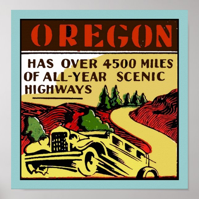 Póster Poster de Viajes por Carreteras Escénicas de Orego (Frente)