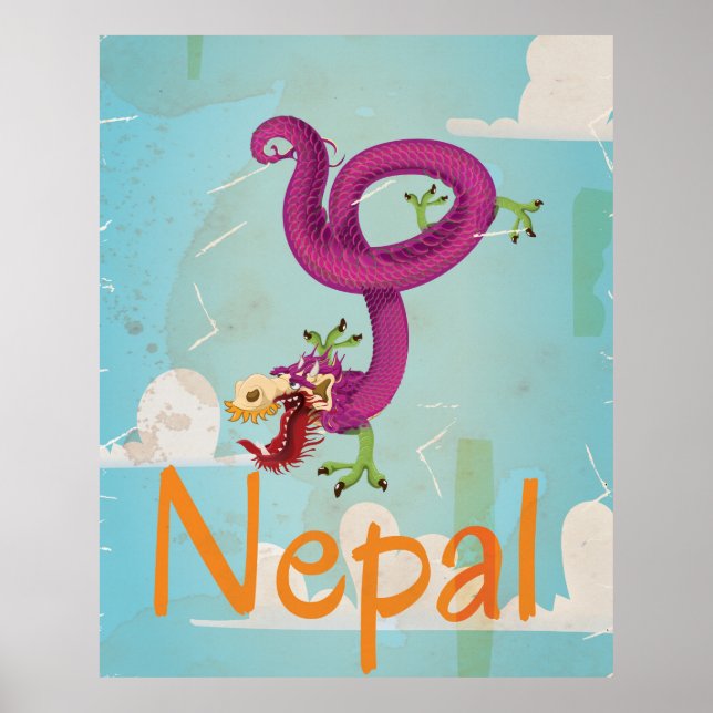 Póster Poster de viajes por cosecha de Nepal (Frente)