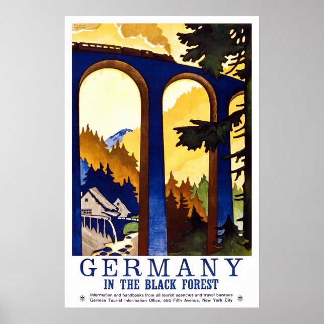 Póster Poster de viajes por la selva negra de Alemania (Frente)