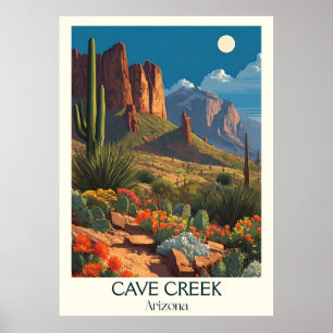 Póster Poster de Viajes por Vintage de Cave Creek Arizona