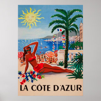 Póster Poster de Viajes por Vintage de Cote d'Azur France