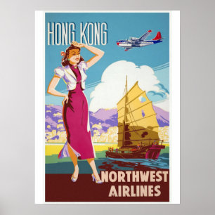 Póster Poster de Viajes por Vintage de Hong Kong