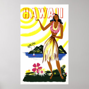 Póster Poster de viajes por Vintage para Hawái
