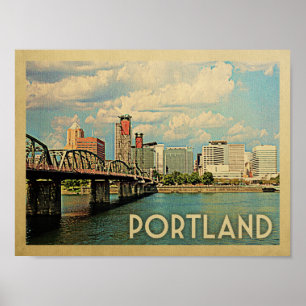 Póster Poster de viajes Portland Vintage