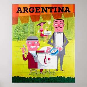 Póster Poster de viajes retro vintage de Argentina