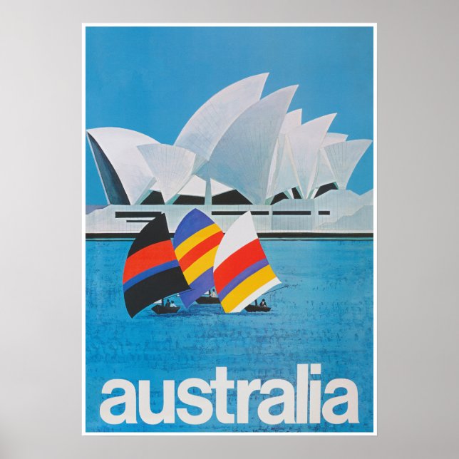 Póster Poster de viajes retro vintage de Australia (Frente)