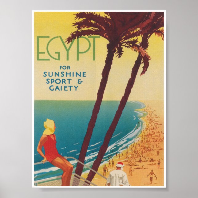Póster Poster de viajes retro vintage de Egipto (Frente)