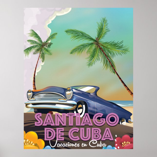 Póster Poster de viajes Santiago de Cuba (Frente)