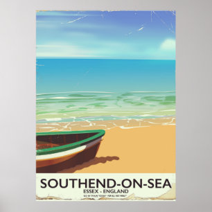 Póster Poster de viajes Southend-on-Sea, Essex Vintage