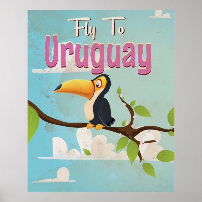 Póster Poster de Viajes Uruguay Vintage. (Frente)