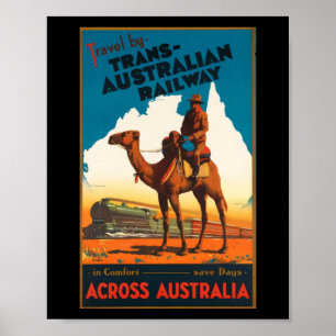 Póster Poster de Viajes Vintage Australia Train Adventure