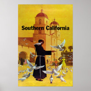 Póster Poster de Viajes Vintage, California del Sur