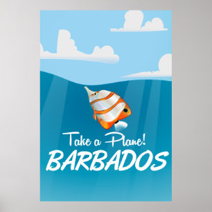 Póster Poster de viajes vintage de Barbados