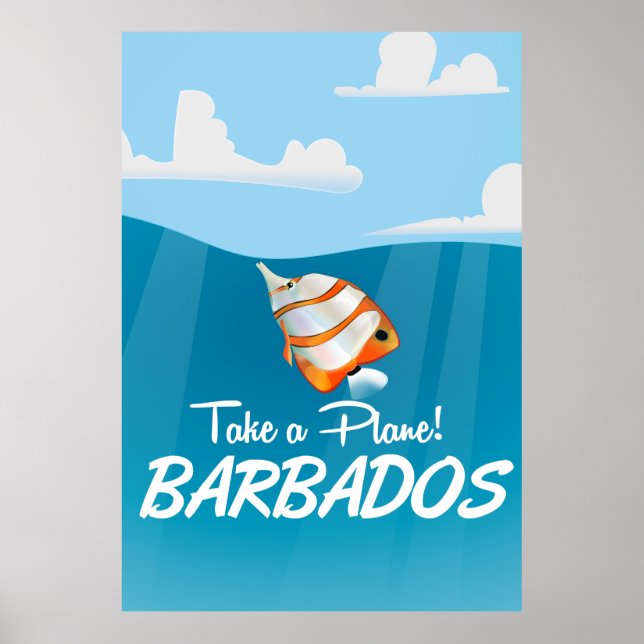 Póster Poster de viajes vintage de Barbados (Frente)