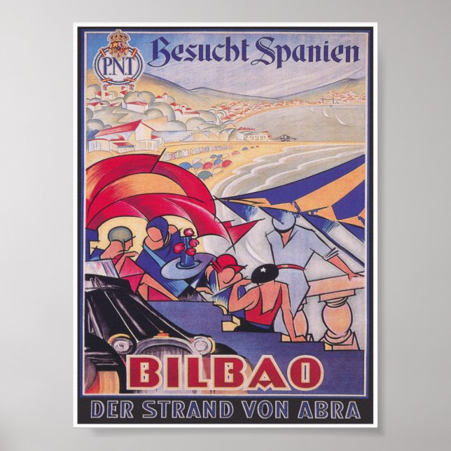 Póster Poster de Viajes Vintage de Bilbao España (Frente)