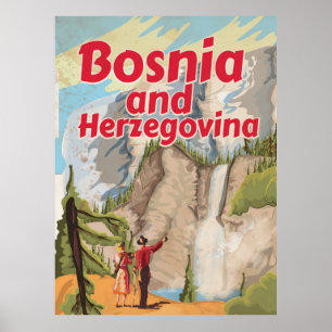 Póster Poster de Viajes Vintage de Bosnia y Herzegovina