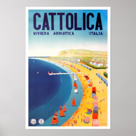 Póster Poster de viajes vintage de Cattolica Italia