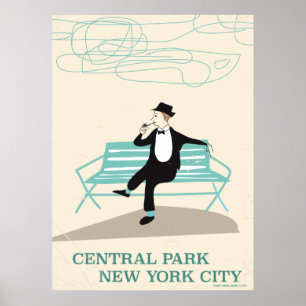 Póster Poster de viajes vintage de Central Park New York 