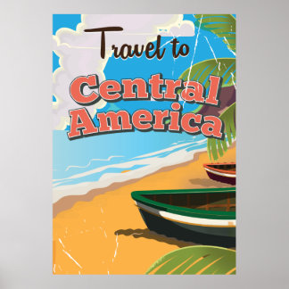 Póster Poster de viajes vintage de Centroamérica.