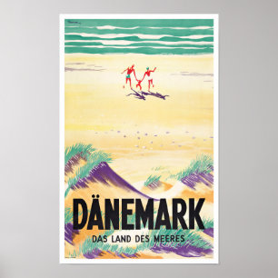 Póster Poster de viajes vintage de Dinamarca