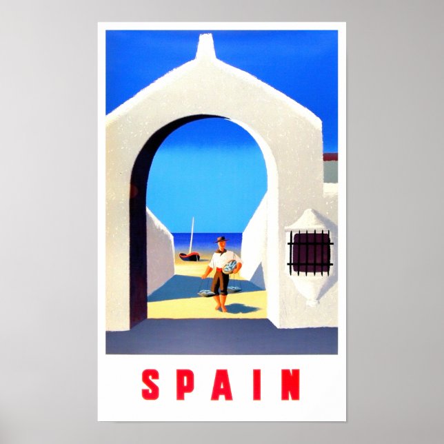 Póster Poster de viajes vintage de España (Frente)