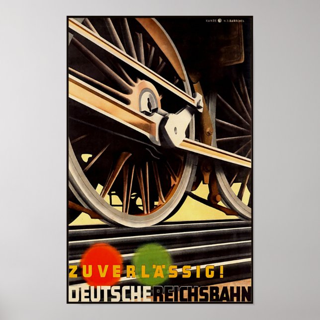 Póster Poster de viajes vintage de German Reichsbah (Frente)