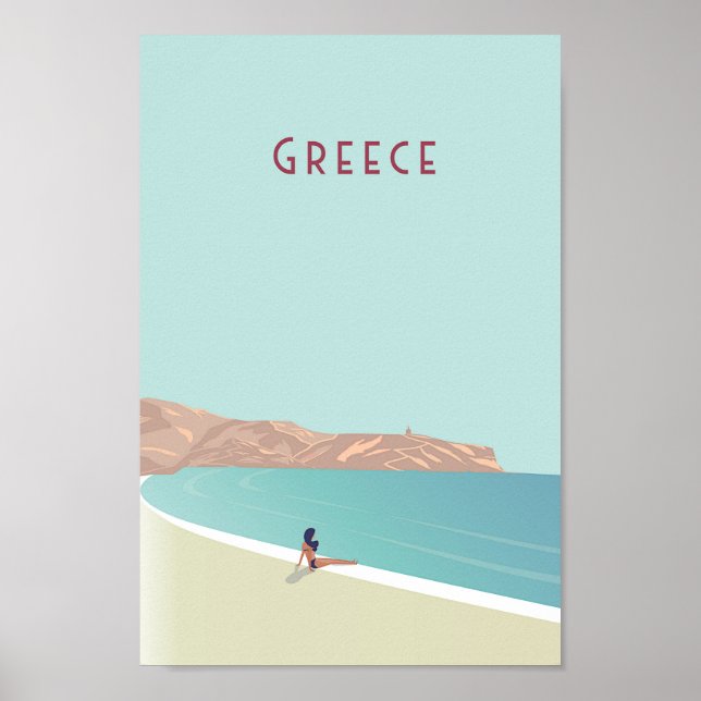 Póster Poster de viajes vintage de Grecia (Frente)