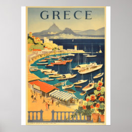 Póster Poster de viajes vintage de Grecia.