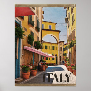Póster Poster de viajes vintage de Italia