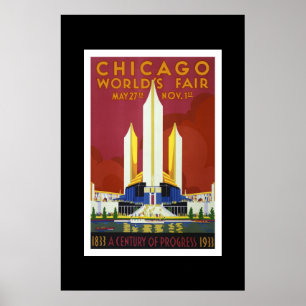 Póster Poster de Viajes Vintage de la Feria Mundial de Ch