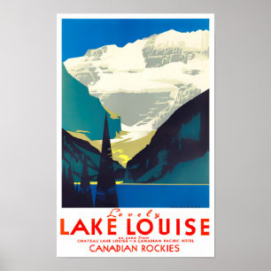 Póster Poster de viajes vintage de Lake Louise Canada