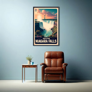 Póster Poster de Viajes Vintage de las Cataratas del Niág
