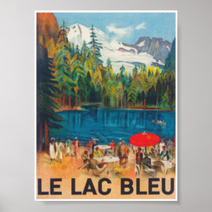Póster Poster de Viajes Vintage de Le Lac Bleu Suiza