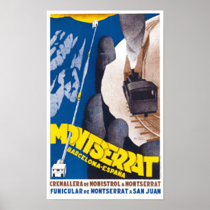 Póster Poster de viajes vintage de Montserrat