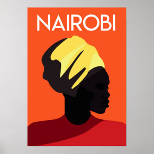 Póster Poster de viajes vintage de Nairobi africa
