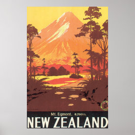 Póster Poster de Viajes Vintage de Nueva Zelanda