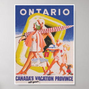 Póster Poster de Viajes Vintage de Ontario Canada
