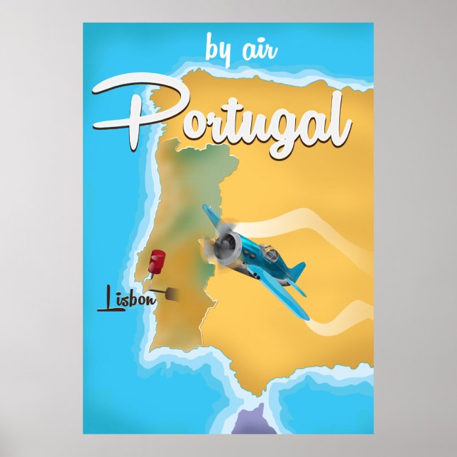 Póster Poster de viajes vintage de Portugal (Frente)